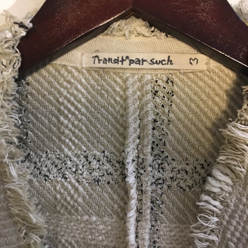 Transit Par Such Womens Plaid Jacket Sweater - Picture 6 of 7